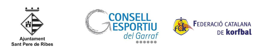 Ajuntament de Sant Pere de Ribes, Consell Esportiu del Garraf i Federació Catalana de Korfbal